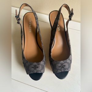Coach size 8.5 wedge sandals